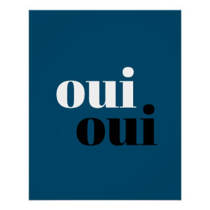 Poster oui oui Moderne Typographie simple salle de bain