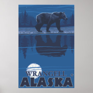 Poster Ours au clair de lune - Wrangell, Alaska