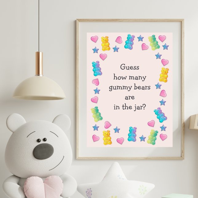 Poster Ours De Gommy Dans Le Jeu Baby shower Jar (Créateur téléchargé)