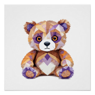 Poster Ours en peluche Jouer adorable animal amusant colo