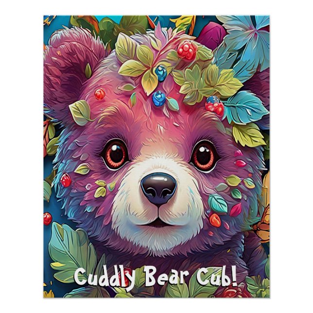 Poster Ours en peluche mignon et câlin (Devant)