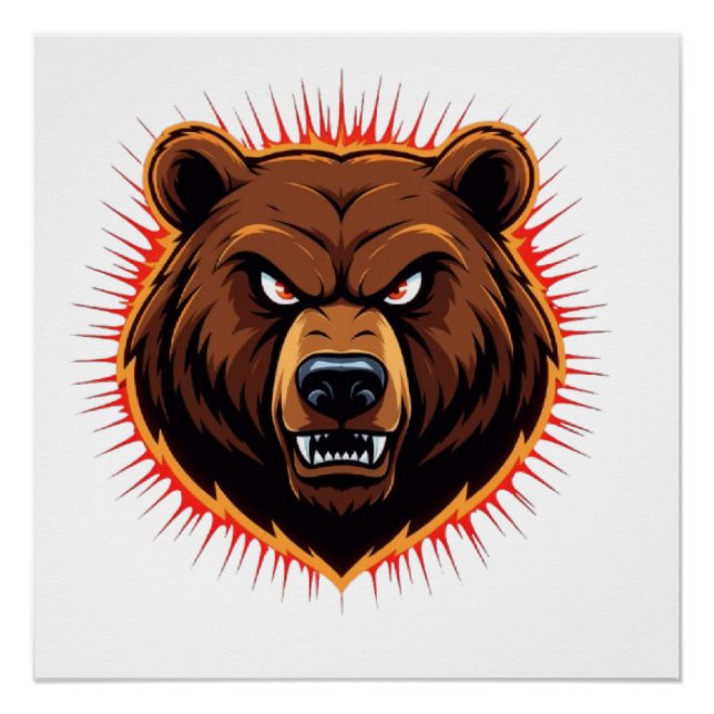 Poster Ours Puissant – Force Brute de la Nature (Devant)