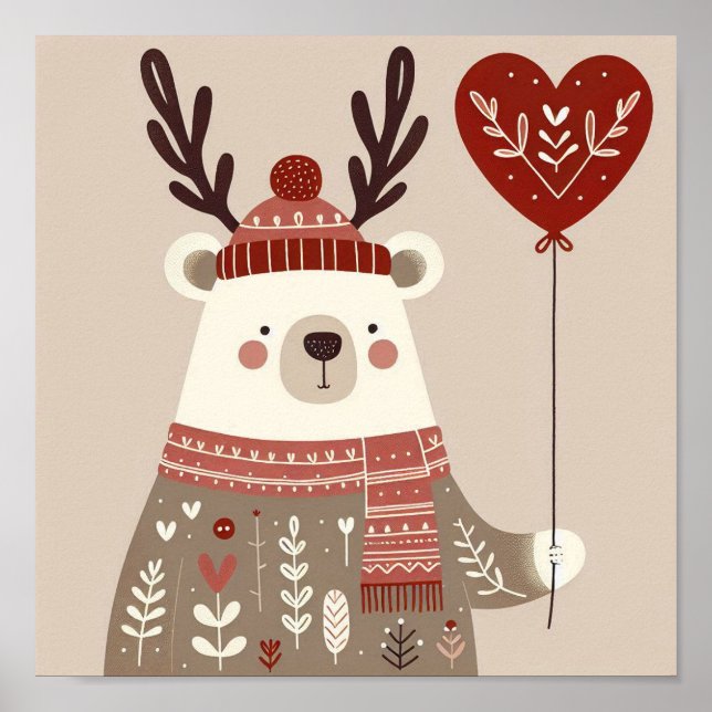 Poster “Ours tenant un ballon“ (Devant)