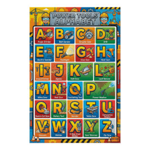 Poster Outils de puissance A-Z Alphabet