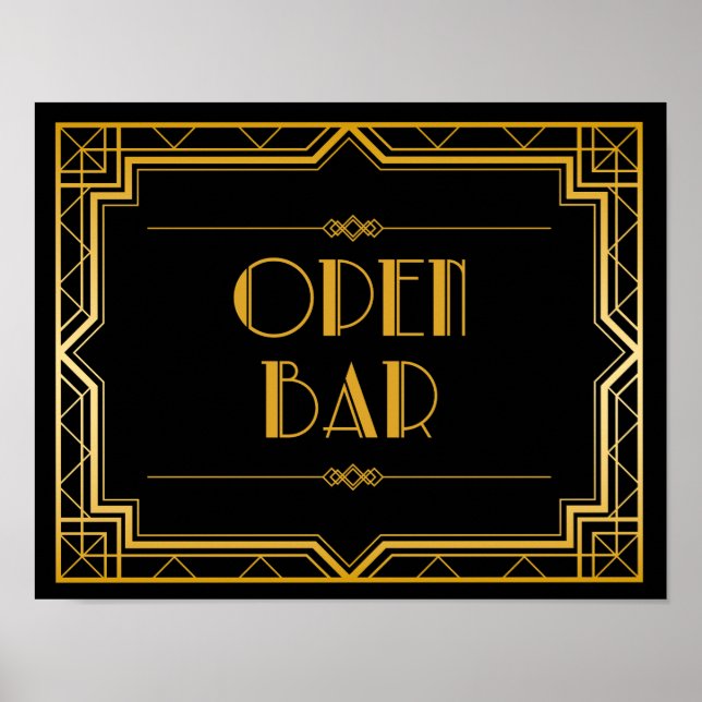 Poster Ouvrir le panneau Mariage de barre | Gatsby Art Dé (Devant)