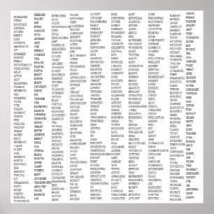 Poster Over 600 Positive Words