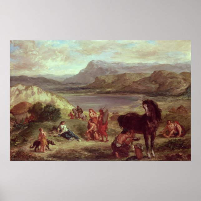 Poster Ovid parmi les Scythiens, 1859 (Devant)
