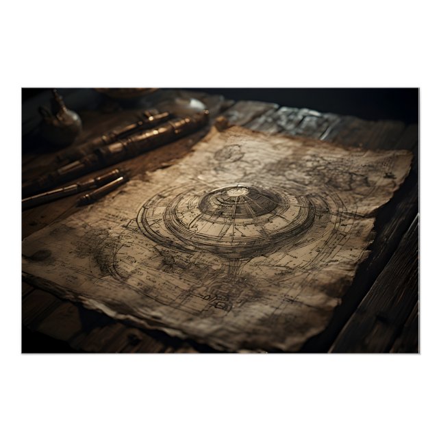Poster "OVNI dans l'esprit de Léonard de Vinci" (Devant)