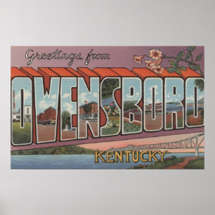 Poster Owensboro, Kentucky - Scènes de grandes lettres