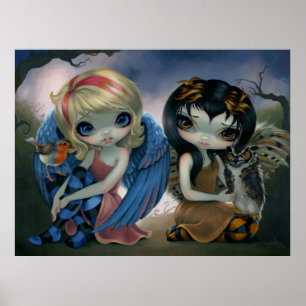 Poster Owlyn et Robyn - Owl Fairy Art Imprimer l'art des