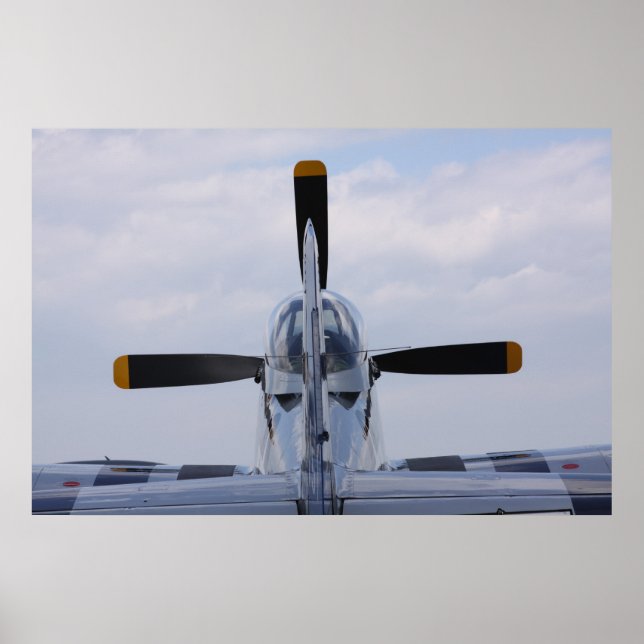 Poster P51 Mustang prêt pour le vol (Devant)