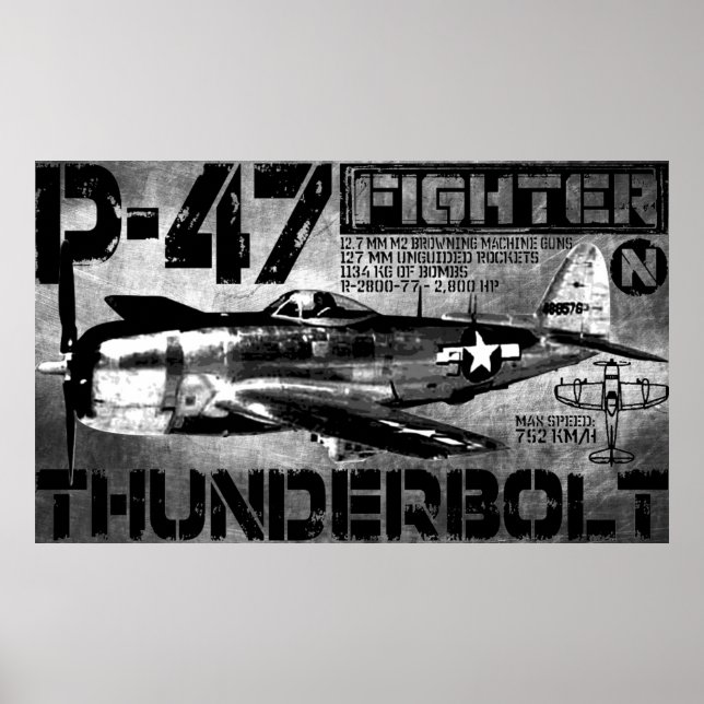 Poster P-47 Thunderbolt (Devant)