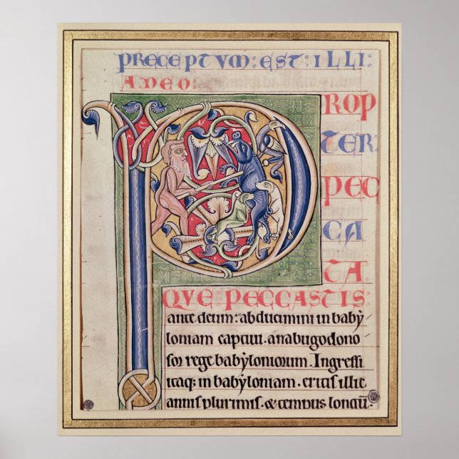 Poster 'P' initial historique représentant une chasse au  (Devant)