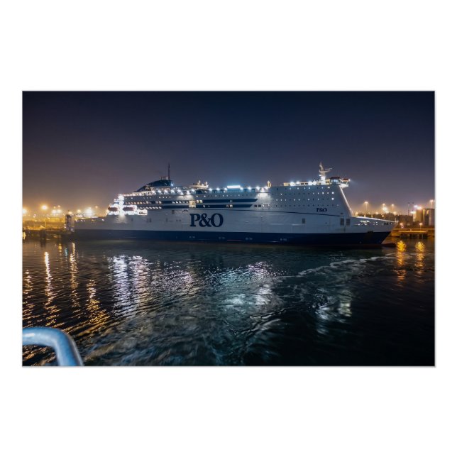 Poster P&O Pride of Hull Ferry de nuit (Devant)