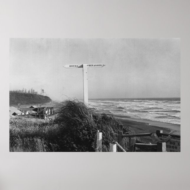 Poster Pacific Beach, WA - Signale Miles to China (Devant)