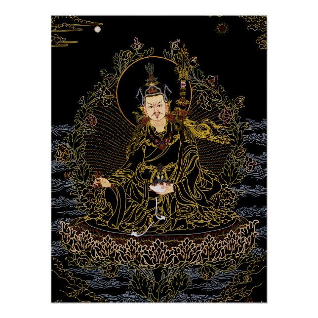 Poster Padmasambhava Guru Rinpoché Bouddhiste Thangka (Devant)