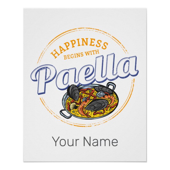 Poster Paella Snack Vintage Spain Paella Pan Souvenir (Devant)