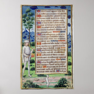 Poster Page de texte avec un détail de frontière d'a