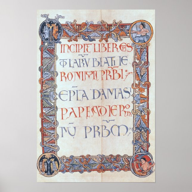 Poster Page de texte avec une bordure florifiée (Devant)