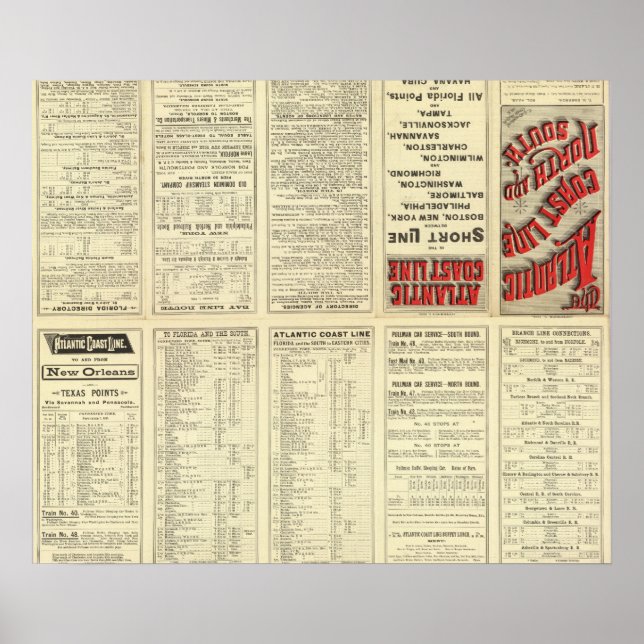 Poster Page de texte Ligne côtière atlantique (Devant)