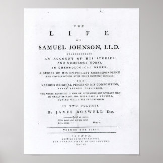 Poster Page de titre, de "La vie de Samuel Johnson"