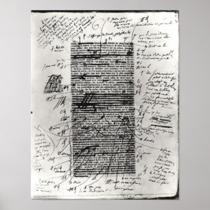 Poster Page d'une des oeuvres de Balzac