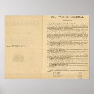 Poster Page titre de l'atlas 1874 du Mexique