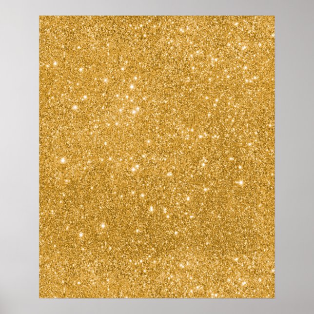 Poster Paillettes dorées scintillantes (Devant)