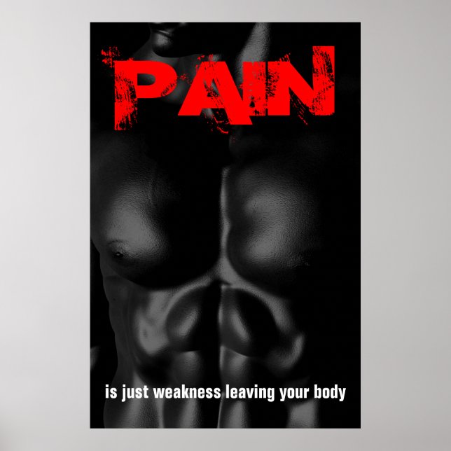 Poster Pain Bodybuilding Fitness Citation Inspirationnell (Devant)