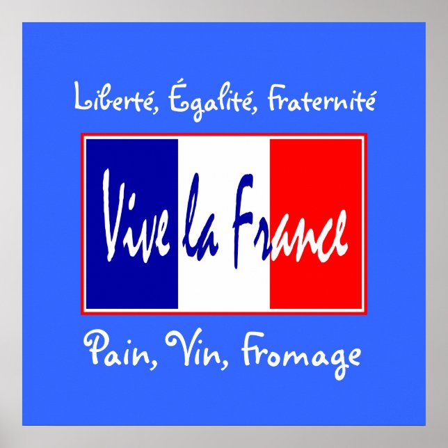 Poster Pain, Vin, Fromage Français Essentials Cuisine (Devant)