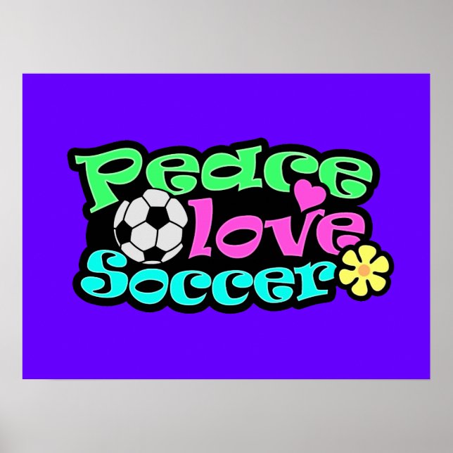 Poster Paix, Amour, Football ; Rétro (Devant)