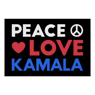 Poster Paix Amour Kamala I - Kamala Harris Présidente