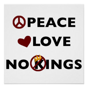 Poster Paix Amour Pas de Symboles de Rois Inspirants