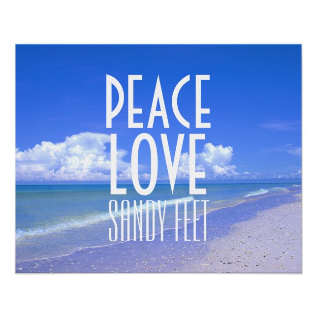 Poster Paix, Amour, Pieds De Sable (Devant)