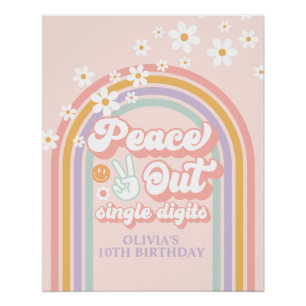 Poster Paix dehors Simple Chiffres arc-en-ciel 10e Annive
