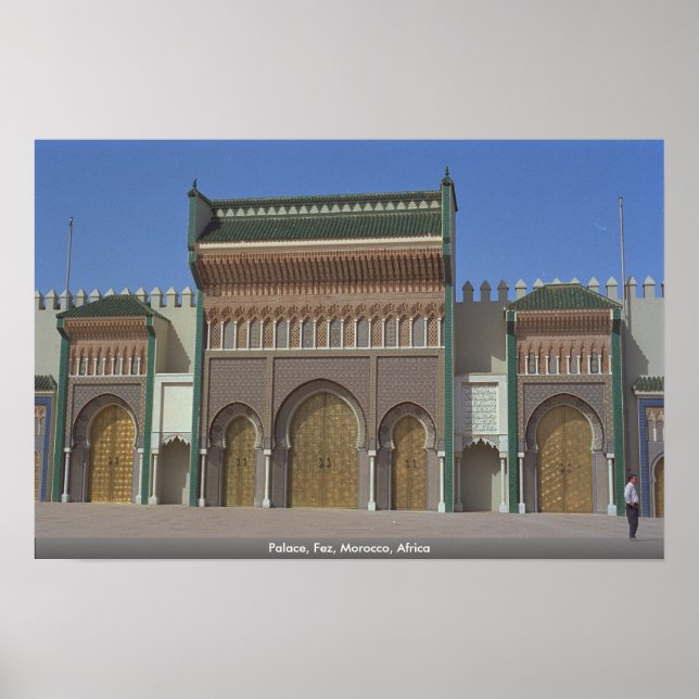 Poster Palais, Fès, Maroc, Afrique (Devant)