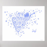Poster Pale Blue Trumpet Angel