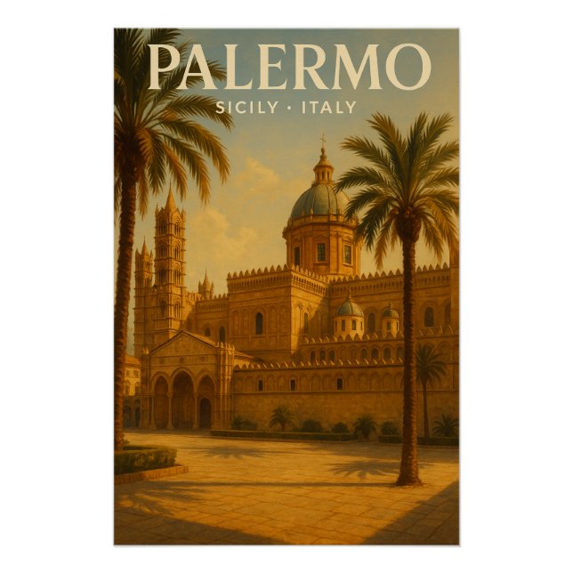 Poster Palermo — Sicile — Italie, voyage (Devant)