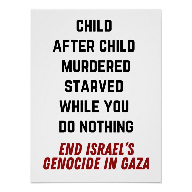 Poster PALESTINE LIBRE L'enfant assassiné Gaza Israël Gén (Devant)