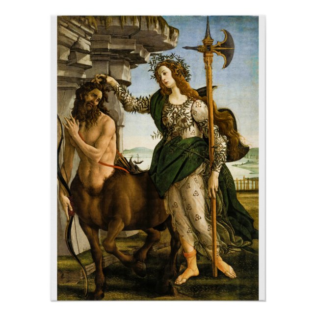Poster Pallas et Centaur par Sandro Botticelli (Devant)