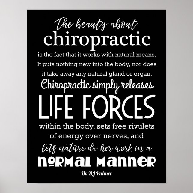 Poster Palmer Citation La Beauté Sur La Chiropratique (Devant)