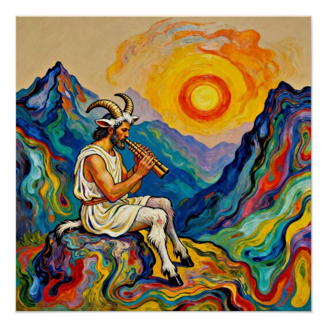 Poster Pan plays his Pipes (Devant)