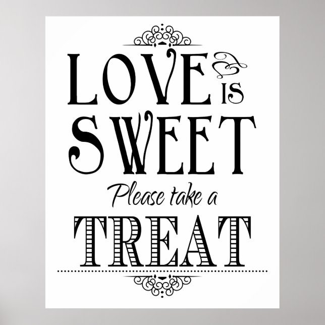 Poster Pancarte de mariage Love is sweet (Devant)