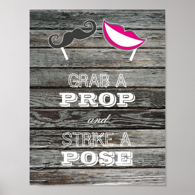 Poster Pancarte de mariage - Prenez un accessoire et pren (Devant)
