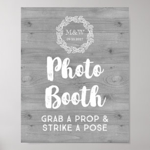 Poster Pancarte de Photomaton de Mariage Couronne Motif B