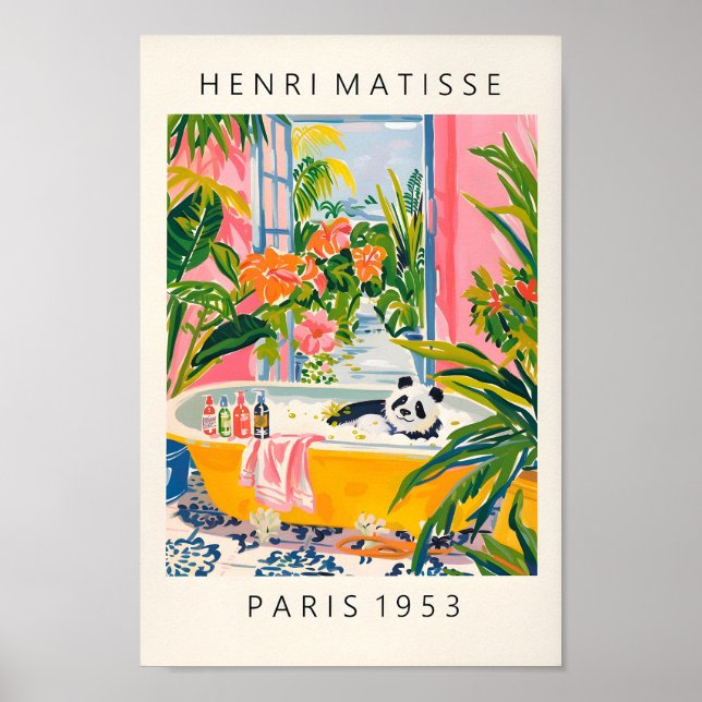 Poster Panda Cute, Matisse Wall Art, Mi Maximalist (Devant)
