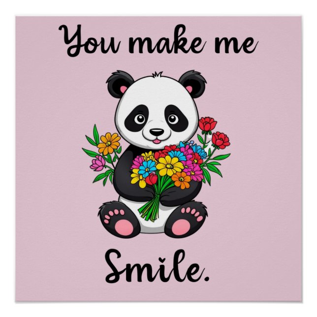 Poster Panda mignon qui me fait sourire (Devant)