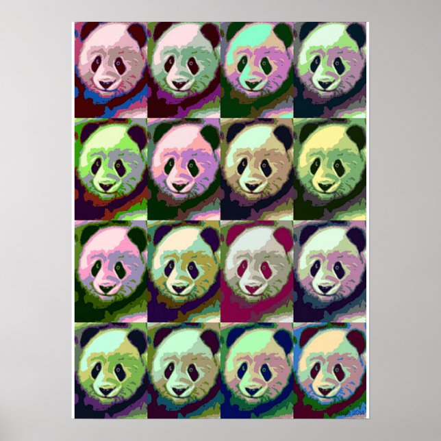 Poster Panda Pop Art (Devant)
