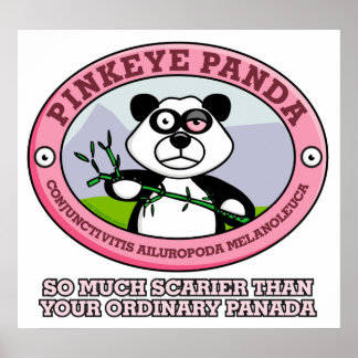 Poster Panda pour oeil rose