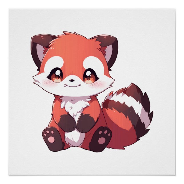 Poster panda roux mignon (Devant)